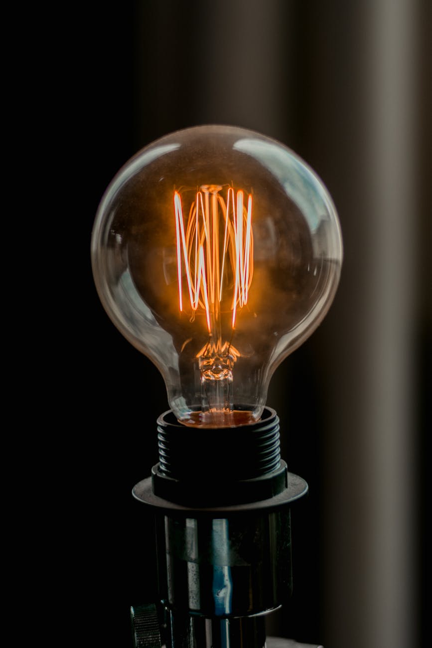 close up photo of lit light bulb